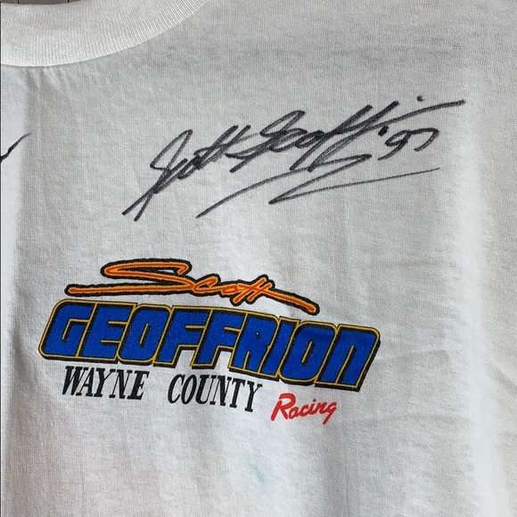 Scott Geoffrion tee shirt. NWOT. Signed. White. XL - Picture 3 of 6